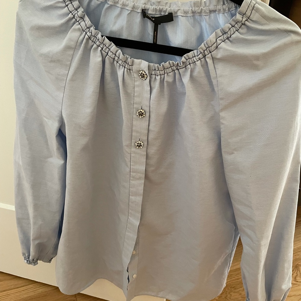 Maje blue embellished top